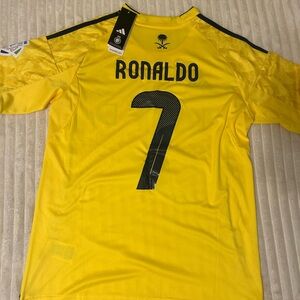 adidas Yellow Men's Soccer Jersey with RONALDO #7